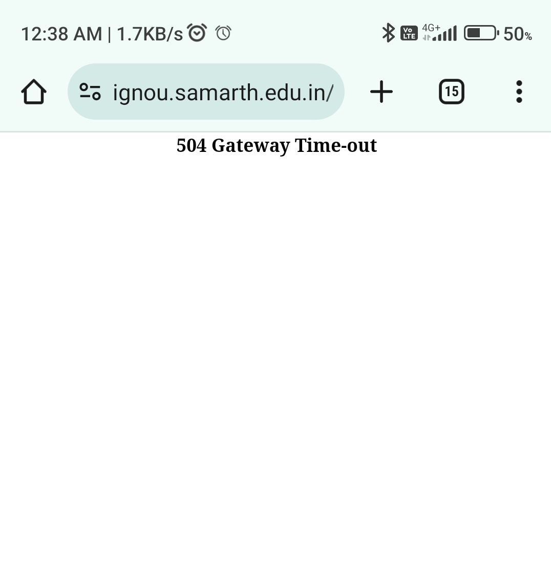 Possessive47's tweet photo. @OfficialIGNOU At night, your server is also down. Please fix this as soon as possible. https://t.co/MU2JNIXjfk
