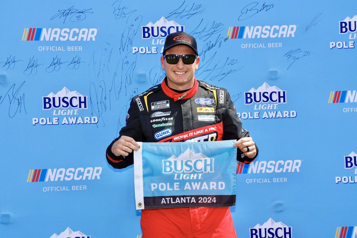 Pole position in Atlanta again! Awesome job @mc_driver we are rooting for you! #mcdriver #atlantamotorspeedway #nascar #poleposition