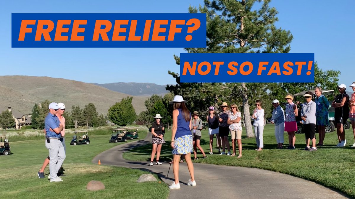 MarcelaGolf's tweet photo. Think you’re always entitled to free relief from a cart path?  Not so fast! Check this out: https://t.co/82HdvcvvVw  #golfrules #golf https://t.co/uLIntY6d2P