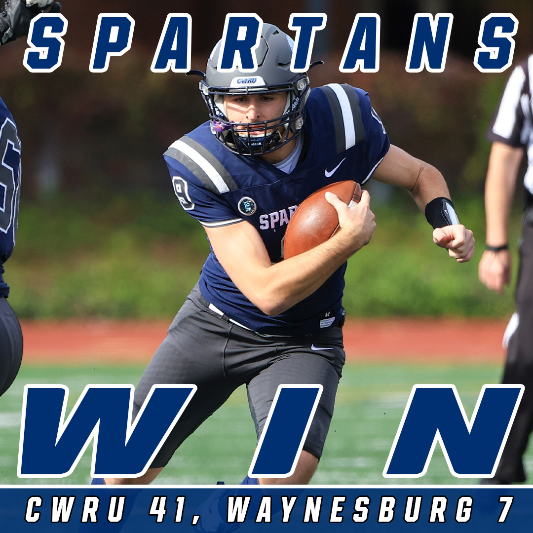 Final Score:
CWRU Football (1-0) def. Waynesburg (0-1), 41-7 

Fromberg: 24-29, 269 yds, 2 TD, 74 rush yds, 1 TD
Coyne: 8 rec., 74 yds, 1 TD
Busch: 8 tkls, 1 TFL
Tong: 7 tkls
Chukwuocha: INT 

#CWRU #BlueCWRU #d3fb