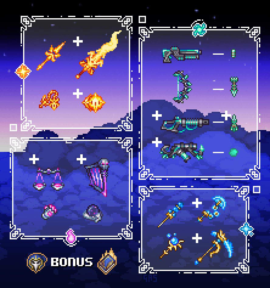 rTerraria's tweet photo. New Lunar Weapons For All Classes https://t.co/iPLPBMtSUw https://t.co/sK296hJFw0
