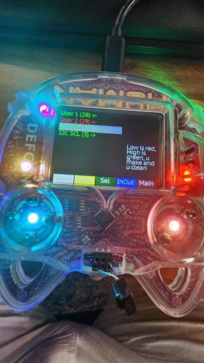 Evadekrub's tweet image. SAO io controller on the @defcon #badge . #defcon32