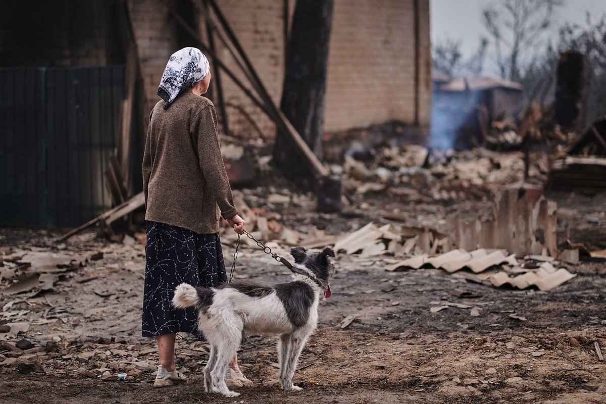 WCKitchen's tweet image. Fires continue to ravage parts of the Donetsk and Kharkiv regions, including Sviatohirsk, Yarova, and Studenok. WCK teams are working alongside emergency personnel to support firefighters as well as families displaced by the blazes. In Studenok alone, more than 300 homes,…