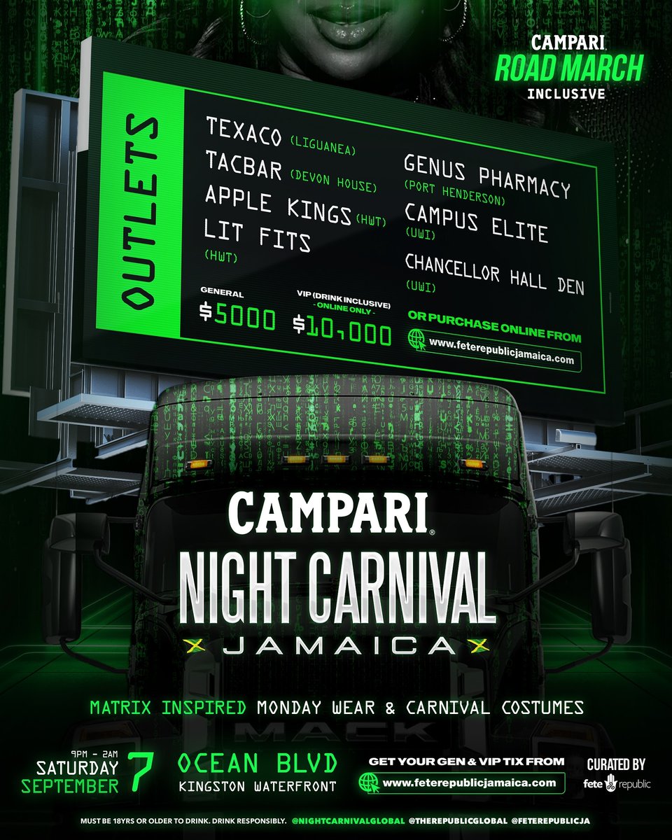 LucyAndVagabond's tweet image. Happy Night Carnival Day. 😎
🎉 @FeteRepublicJa

💿/ @djlanternmd @fyahmanjm 
@kevikinetic @hitsyuhboywes @coppershotmusic 
@kevincrownmusic 
@brushthemarshal @djcyclone876 @bloodlinefranco 

🌐 instagram.com/nightcarnivalg…
🎫 feterepublicjamaica.com/product-catego…