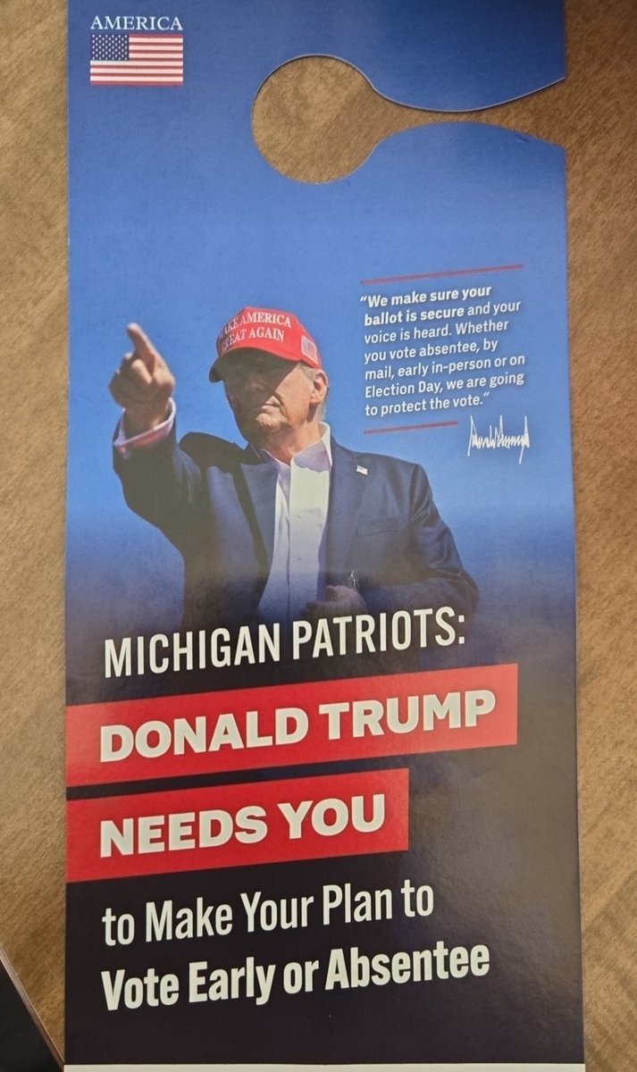 JagoDragon1's tweet photo. Found this on my mother's door in rural michigan! So good to see the Republicans finally canvassing somewhere! https://t.co/gw5K4XuDWD