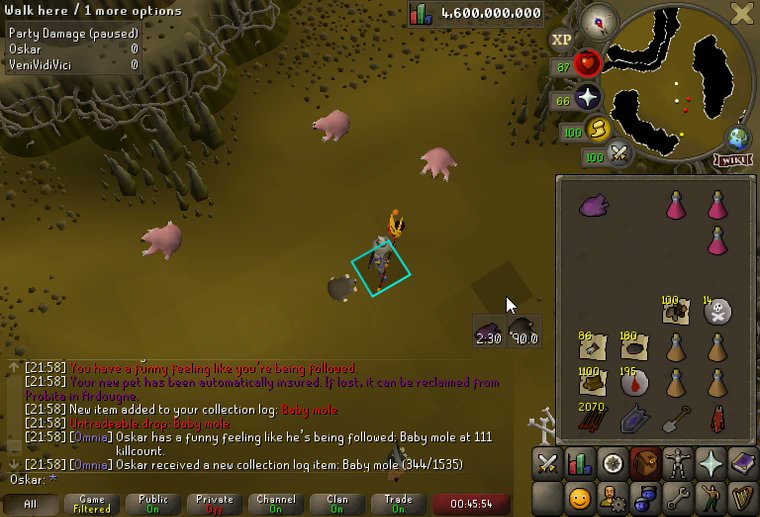 Pet #9, mole at 111 kc