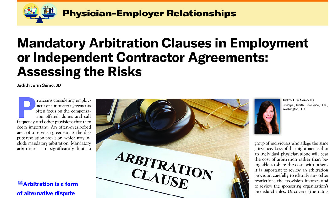 How does an arbitration provision limit an employee’s or independent contractor’s rights?

What is an arbitration provision, and how does arbitration differ from litigation?

Explore these questions: ow.ly/5tyP50TeJRj