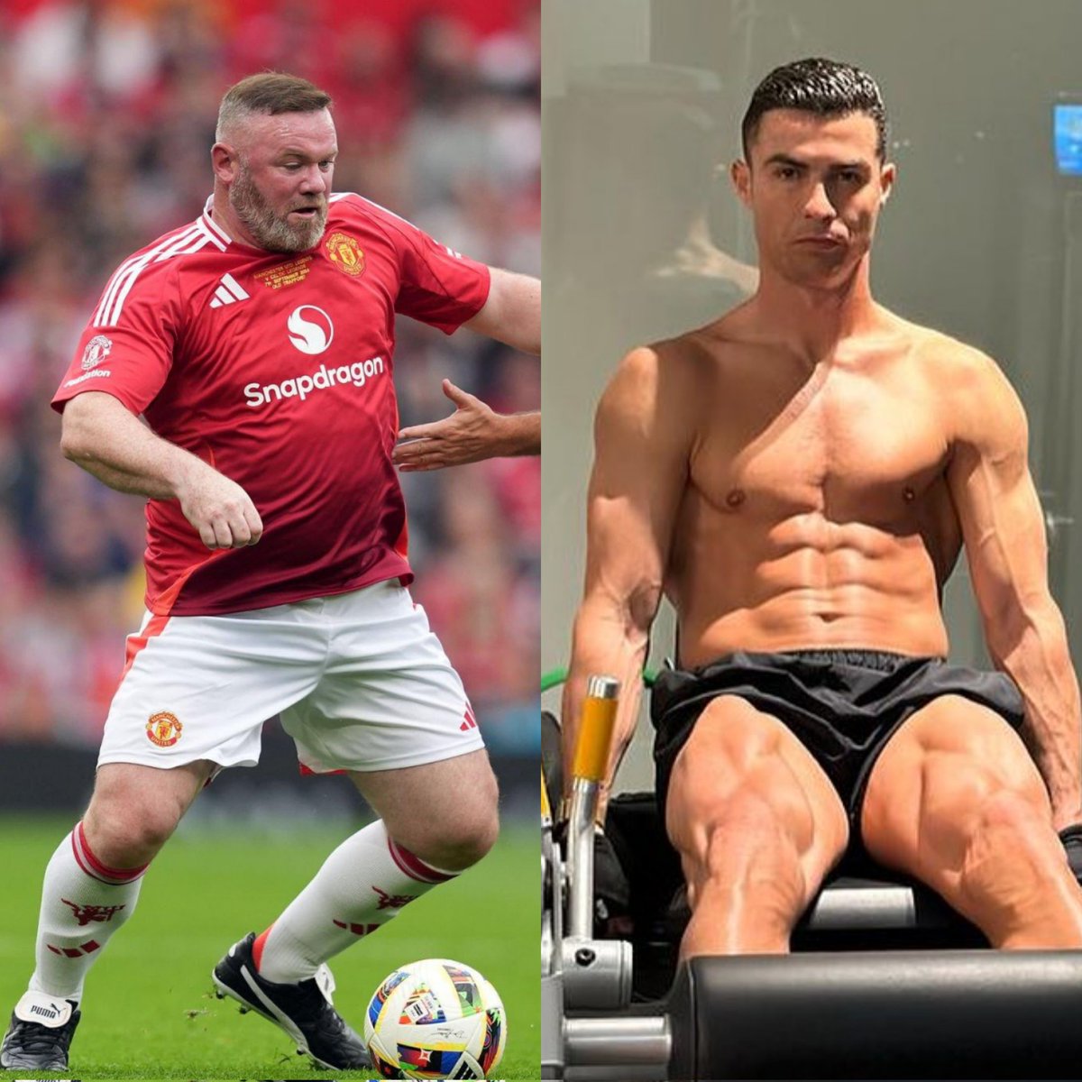 Y pensar que Cristiano es un año mayor que Wayne Rooney 😯