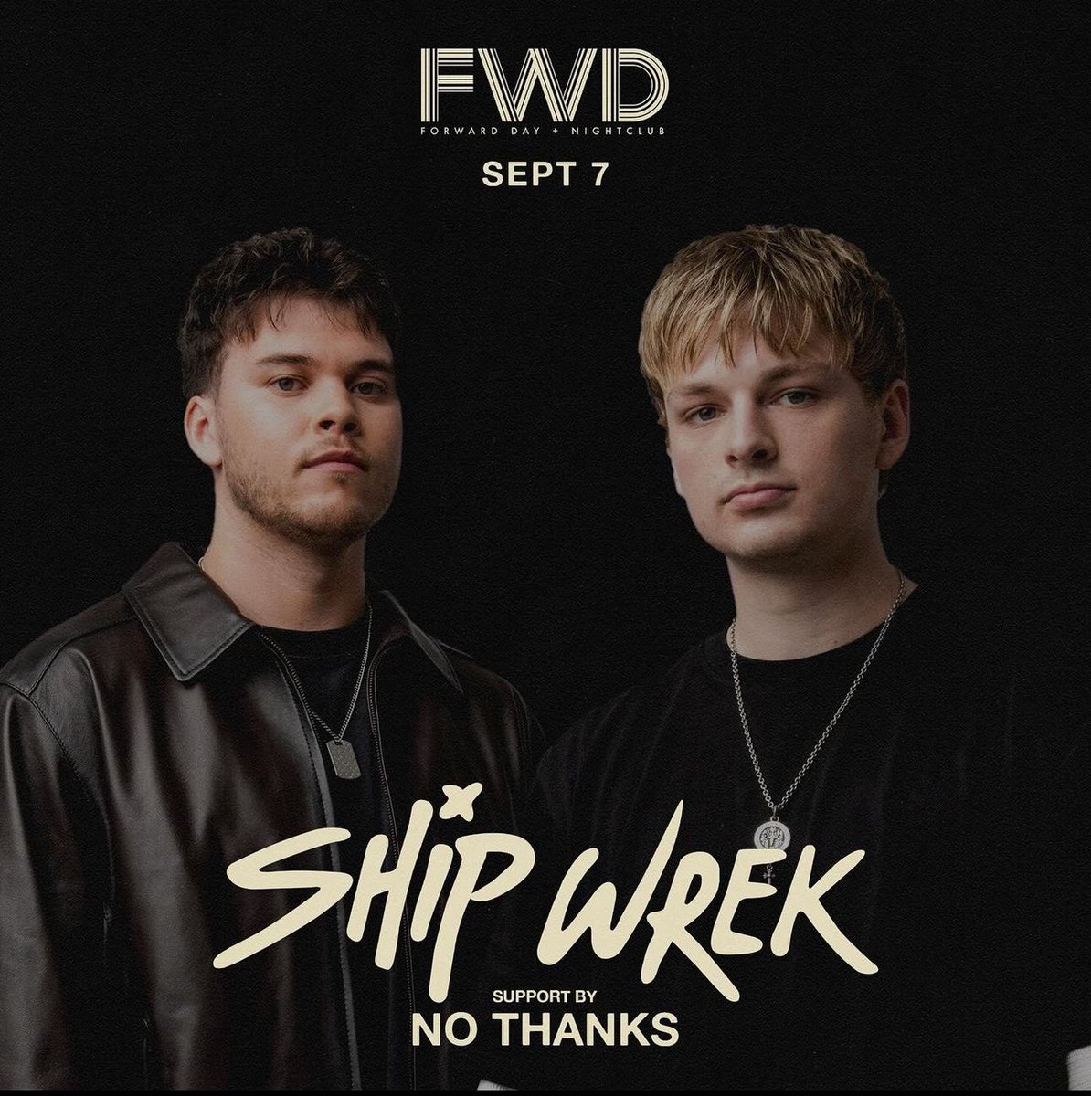 Kicking things off tonight at <a href="/FWDnightclub/">FWD Day + Nightclub</a> 
Me: 9:30-11
No Thanks: 11-12
Ship Wrek: 12 

Can’t wait 🥃