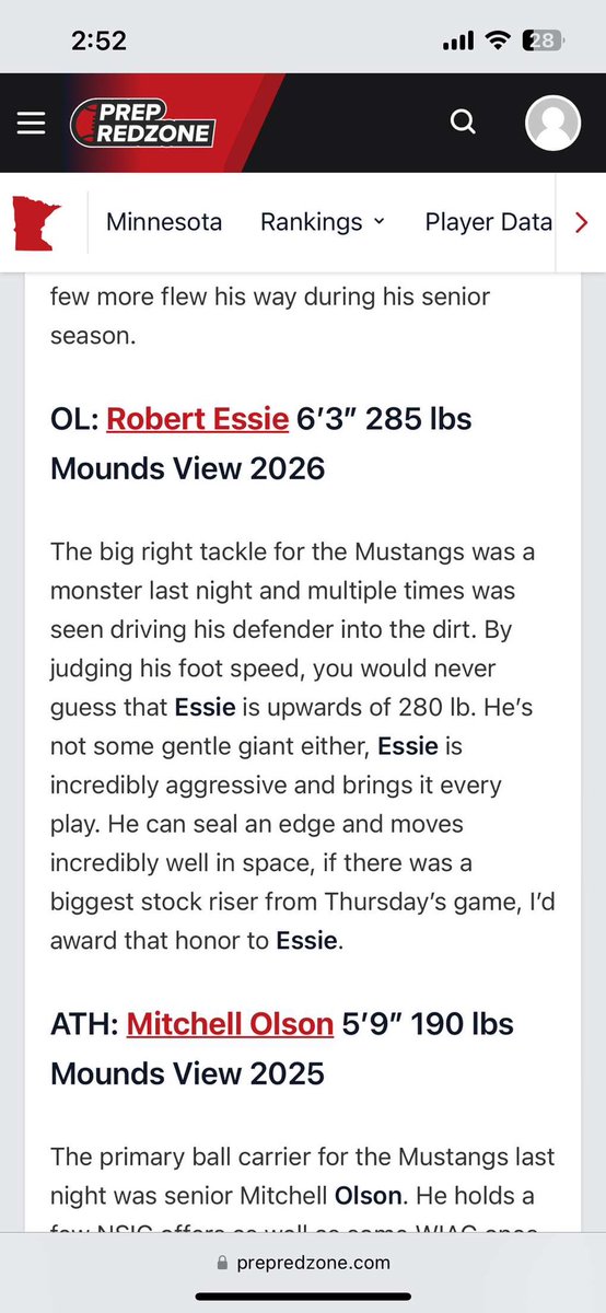 therealre99's tweet photo. Thank You @PrepRedzoneMN For The Write Up !!! @OJW_Scouting @CustanceCalvin @IsaacFruechte14 @JamoBrown_ @MoundsviewFB @coachOdom4 @MobergAaron https://t.co/wO6SWUhrUH