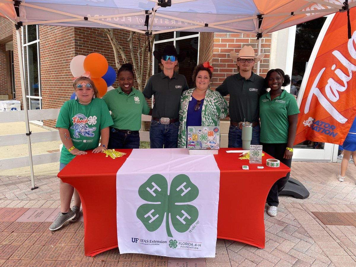 Game day in the Swamp! Kicking off 4-H Day with Gator pride and tailgate fun! 🍀🧡🐊

#4HDayAtTheSwamp  <a href="/UF_IFAS/">UF/IFAS</a>  <a href="/uflorida/">Univ of Florida</a> <a href="/FloridaGators/">Florida Gators</a>