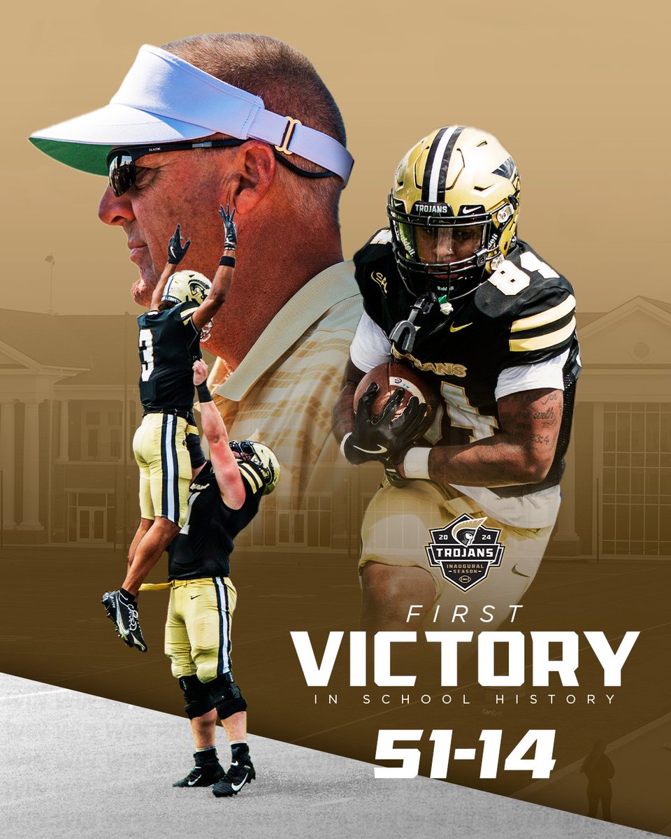 STILL UNDEFEATED SINCE 1911!!!

The Trojans dominate their inaugural game with a 51-14 victory over St. Andrews!!

#ChargeOn #AUthentic