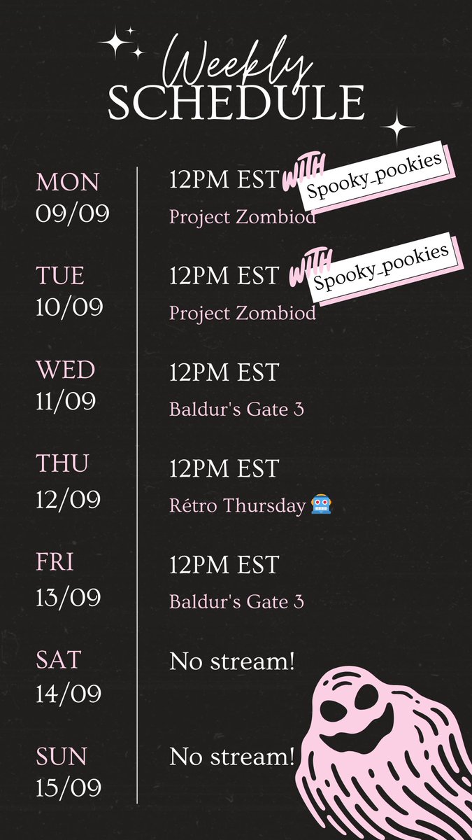 Pxiell_official's tweet photo. Week schedule! #projectzombiod #BaldurGate3 #twitch
#twitchstreamer #newstreamer #streamer #femalestreamer #smallstreamer #gamer
#girlgamer #GamerGirl https://t.co/DZm6u7TcfF