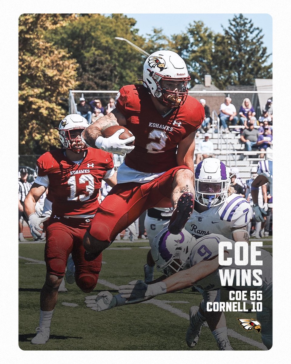 CoeAthletics's tweet image. Rinse &amp;amp; repeat. 🤠

@KohawksFootball 

#KohawkNation