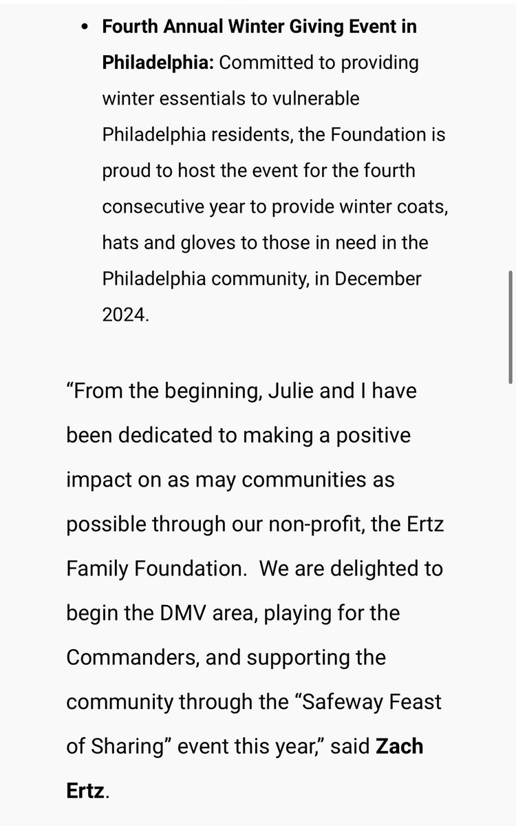 Exciting times for the <a href="/ErtzFoundation/">Ertz Family Foundation</a> this fall!! 

<a href="/julieertz/">Julie Ertz</a> and I are excited to make an impact in the DMV and continue our efforts in Philly!