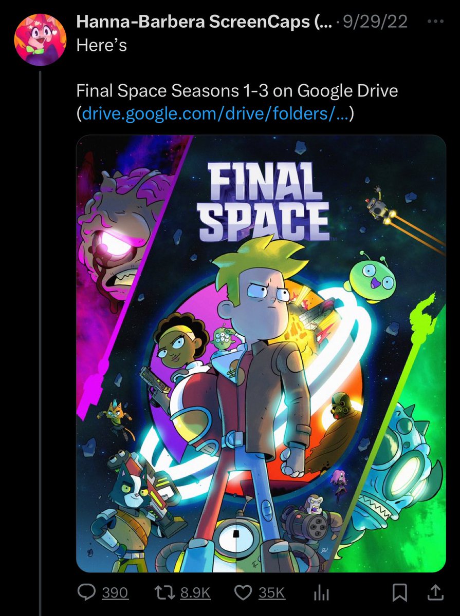 finaIspace's tweet photo. Directly from the creator and executive producer of Final Space, mind you https://t.co/RvjSUlipP6