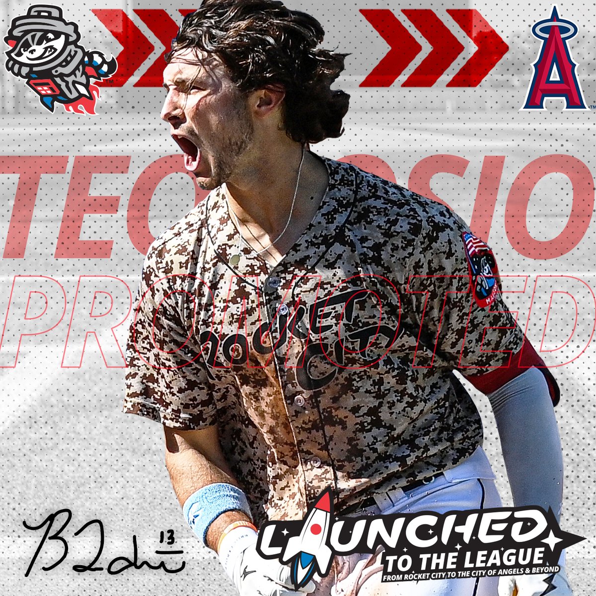 Rocket City Trash Pandas (@trashpandas) on Twitter photo TEO TO THE SHOW! #RepTheHalo
<a href="/BryceTeodosio13/">Bryce Teodosio</a> has been called up to the <a href="/Angels/">Los Angeles Angels</a> and will make his MLB debut tonight! 🚀
#LaunchedToTheLeague TEO TO THE SHOW! #RepTheHalo
<a href="/BryceTeodosio13/">Bryce Teodosio</a> has been called up to the <a href="/Angels/">Los Angeles Angels</a> and will make his MLB debut tonight! 🚀
#LaunchedToTheLeague