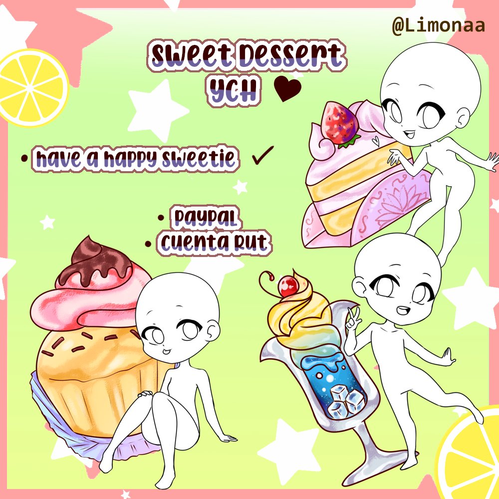 Limonaa__'s tweet photo. Hii lemons 🍋 This time I bring YCH commissions ✨ -share, consult, the commissions are even more beautiful than the samples, I have already shared before what these types of animations look like 😽 -I plan to also publish them on vgen to try  
#opencommissions #commissions https://t.co/6A0EccmWIe