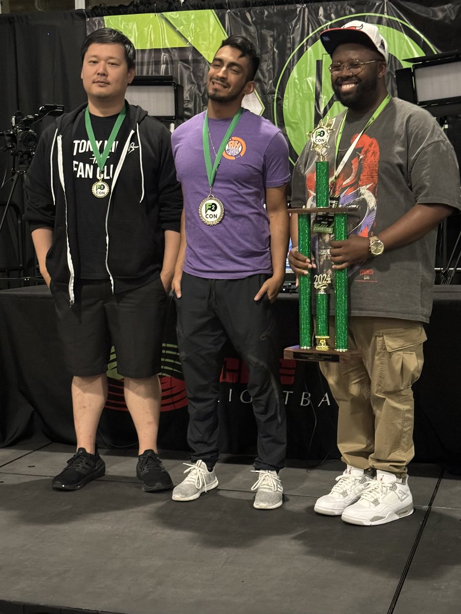 F2 CON (@f2congaming) on Twitter photo What a way to end the night! 🏆
Congratulations to our UMVC3 Tournament champions:
🥇 1st: RemyMartin (right)
🥈 2nd: Frankie G (middle)
🥉 3rd: Tong (left) 
Can’t wait for tomorrow when gaming kicks off again! 🎮 Doors open at 10 AM. Be there! What a way to end the night! 🏆
Congratulations to our UMVC3 Tournament champions:
🥇 1st: RemyMartin (right)
🥈 2nd: Frankie G (middle)
🥉 3rd: Tong (left) 
Can’t wait for tomorrow when gaming kicks off again! 🎮 Doors open at 10 AM. Be there!