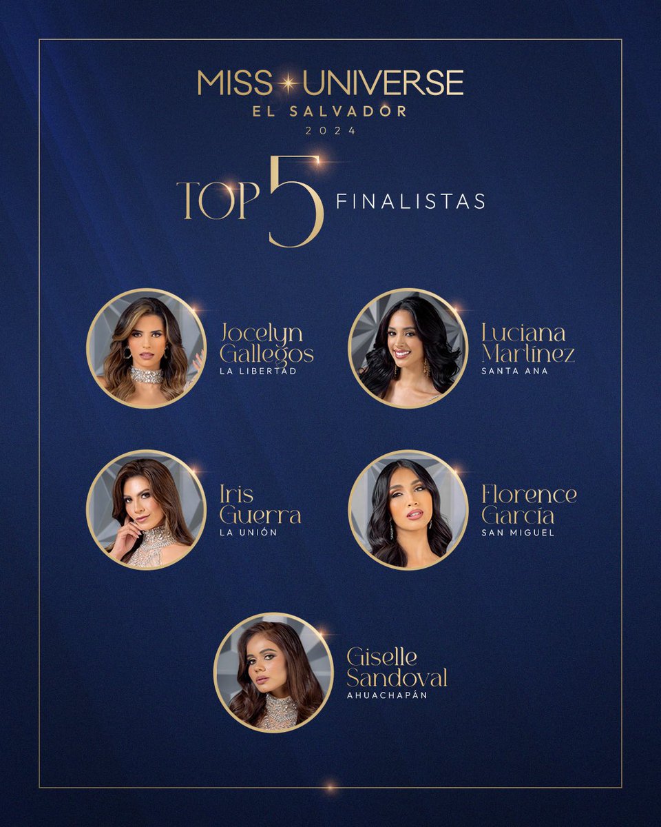 ¡Top 5! 🤩

Ya estamos cerca de conocer a la #MissUniversoElSalvador2024. 👑✨

#MissUniverse2024 #MissUniversoSV
