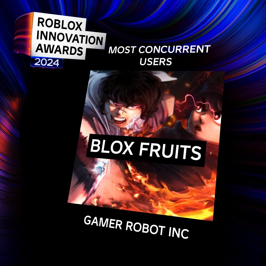 Roblox (@roblox) on Twitter photo We’re gonna need a bigger pirate ship. Congratulations to <a href="/BloxFruits/">Blox Fruits</a>, winners of the 2024 Roblox Innovation Award for Most CCU. roblox.com/games/27539155… We’re gonna need a bigger pirate ship. Congratulations to <a href="/BloxFruits/">Blox Fruits</a>, winners of the 2024 Roblox Innovation Award for Most CCU. roblox.com/games/27539155…