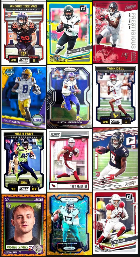 TheDFSCollector's tweet image. Your #Week1 #fantasyfootball cheat sheet, but make it collectible.  TheDFSCollector.com has expert consensus picks in a sports card format.  #DraftKings *All cards can be sold*