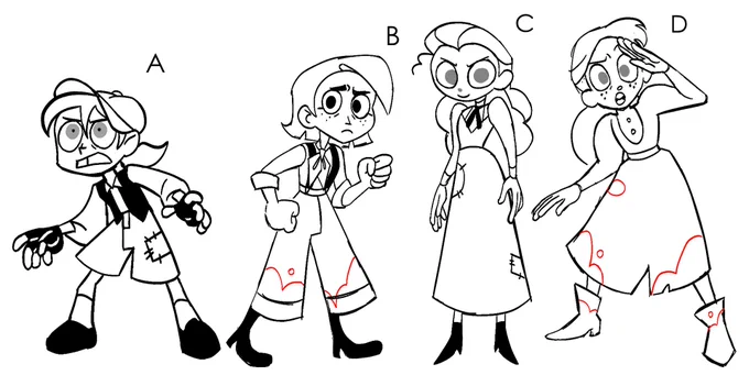 and some work from junior group film last year that crushed my soul into tiny pieces. though i did have the pleasure of being art director and character designer! 
these were my concept sketches for all our characters <:] 