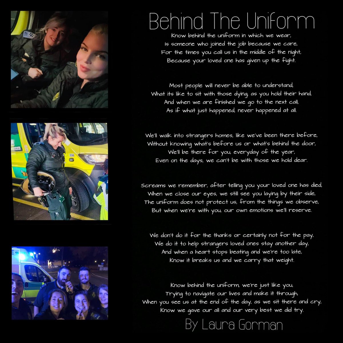 Amazing, sums up how everyone feels in the ambulance service. 🥰🚑