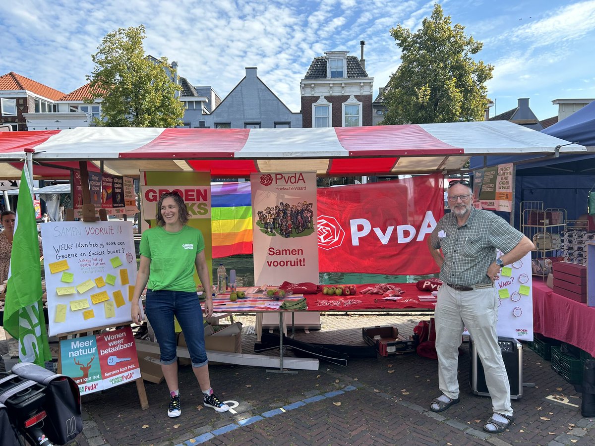 Mooie gesprekken met bezoekers over de Hoeksche Waard op jaarmarkt Oud-Beijerland, samen met <a href="/GroenLinksHW/">GroenLinks Hoeksche Waard</a>