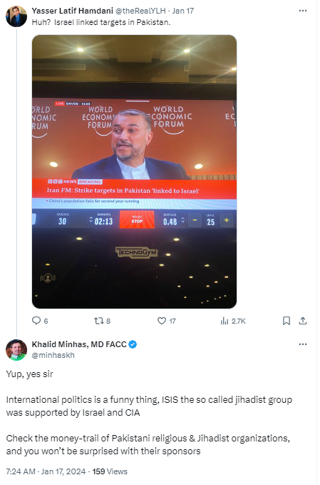 StopAntisemites's tweet photo. OH/MI Jewish patients beware - Dr. Khalid Minhas, a cardiologist at The Toledo Clinic, shares vile antisemitic rhetoric, such as:

- claims Israel & America created ISIS
- pushes antisemitic tropes of Jewish control over America
- abuses Holocaust history for his hateful agenda

(Dr. Minhas Jew-hatred continues)
