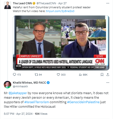 StopAntisemites's tweet photo. OH/MI Jewish patients beware - Dr. Khalid Minhas, a cardiologist at The Toledo Clinic, shares vile antisemitic rhetoric, such as:

- claims Israel & America created ISIS
- pushes antisemitic tropes of Jewish control over America
- abuses Holocaust history for his hateful agenda

(Dr. Minhas Jew-hatred continues)