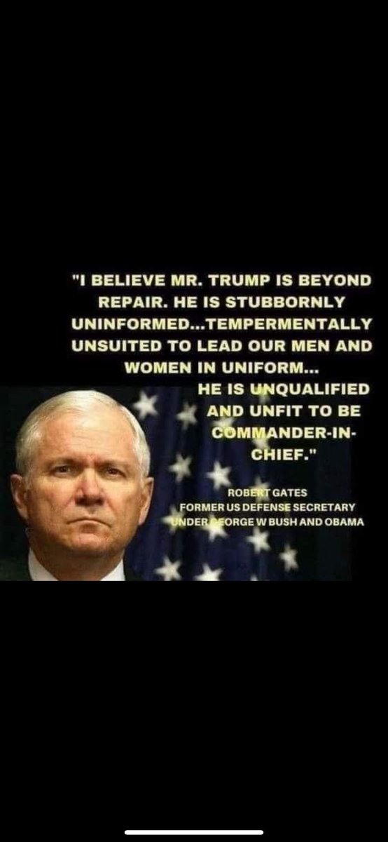 michaelt5656's tweet image. America pay attention.
Former U.S. Defense Secretary under Bush and Obama.