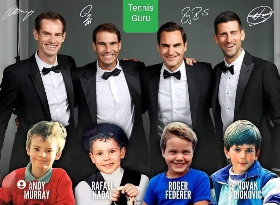 tennisviewer's tweet photo. Tennis Sunday: The Tennis Gurus! 💕👑🎾

#andymurray #rafaelnadal #RogerFederer #NovakDjokovic #AustralianOpen #FrenchOpen #RolandGarros #wimbledon #tennis #USOpen https://t.co/Ws3gER9Hv7