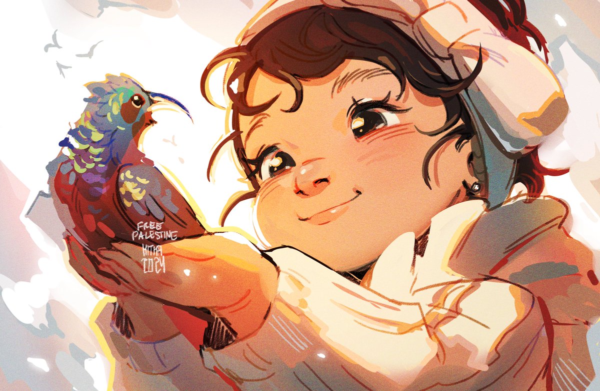 birds should fly free. i was asked to draw <a href="/mohkhi9/">Eileen's Family 🍉🇵🇸</a> 's sweet daughter eileen! consider sharing her gofundme to help her to safety gofund.me/9f2459f2