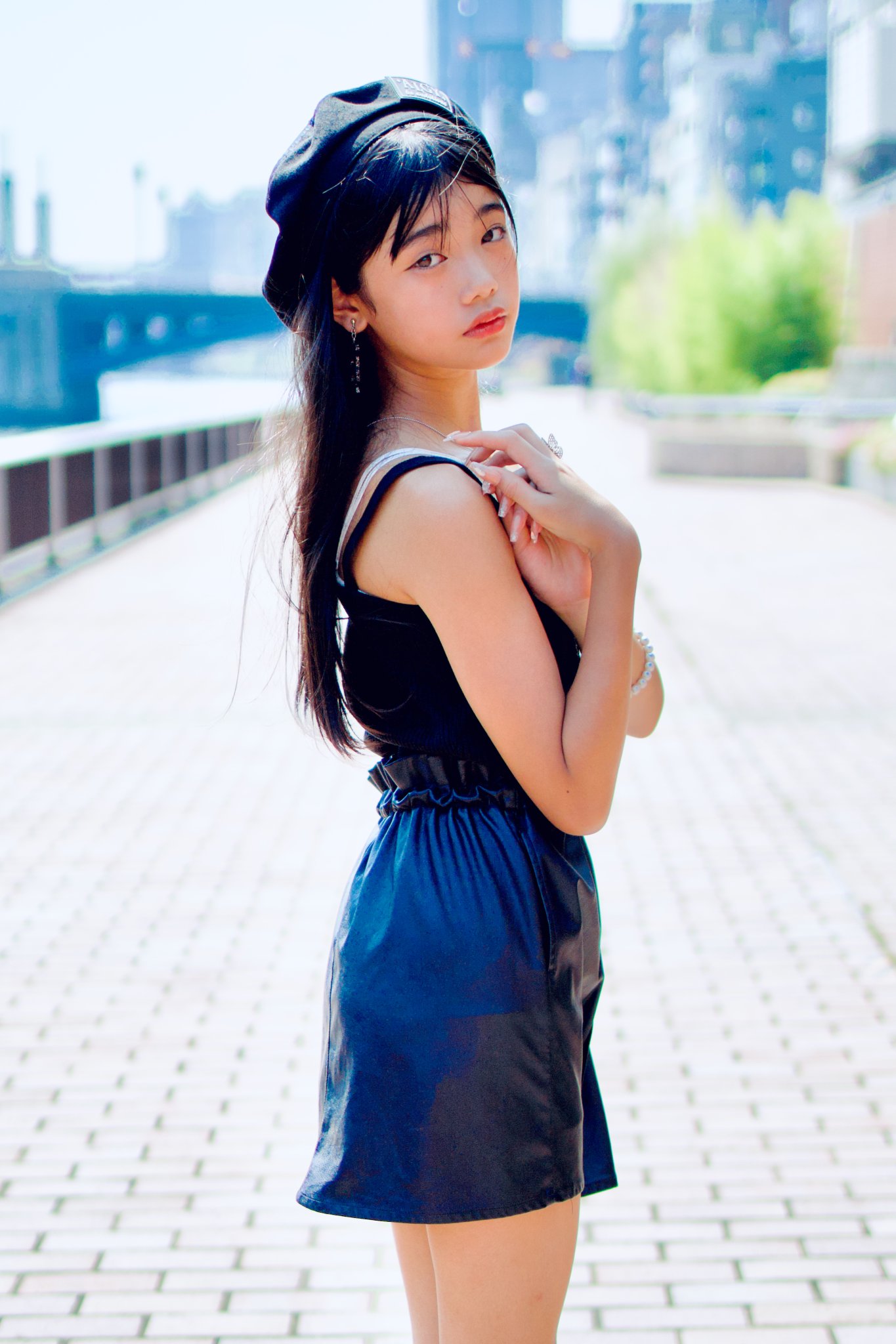 jin様売約済み Djago Atour Frock JTK AMBIDEX Store △〇高島ちぢみbig check スカート(F グリーン