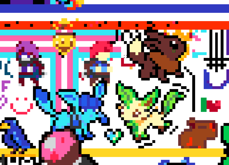Cerallamangh's tweet photo. Et maintenant, y a un évoli qui a poppé, trop de wholesomeness làààà #zplace https://t.co/ejS0OMxHzb