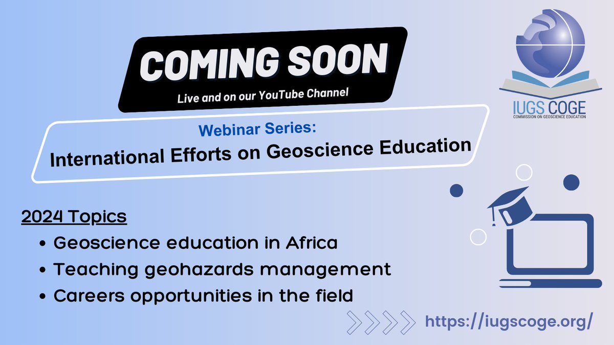 IugsCoge's tweet image. 🔔COGE is starting a webinar series about 𝙞𝙣𝙩𝙚𝙧𝙣𝙖𝙩𝙞𝙤𝙣𝙖𝙡 𝙜𝙚𝙤𝙨𝙘𝙞𝙚𝙣𝙘𝙚 𝙚𝙙𝙪𝙘𝙖𝙩𝙞𝙤𝙣!! 
The Public Outreach and Communication Subcomission and the Social Media Committee have teamed up to bring you three webinars by the end of 2024, focusing on:
1/3