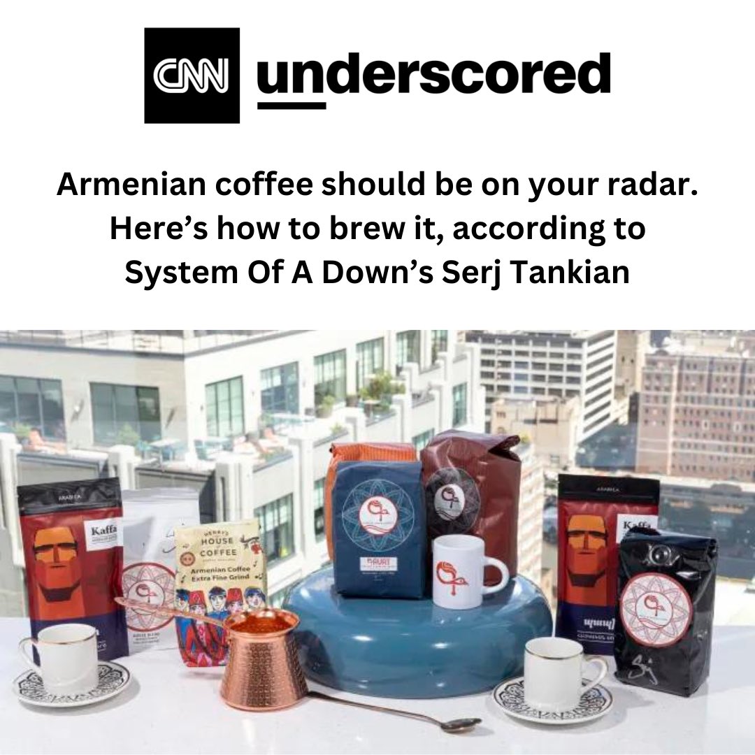 serjtankian's tweet photo. MUST READ:
Thank you to @GazalCarolina and #GareenPuglia of @CNNUnderscored for featuring @KavatCoffee, along with highlighting the tradition and art of brewing Armenian Coffee. Read the full article here: https://t.co/dtlJfv7tv3
#kavatcoffee #cnn #cnnunderscored #coffee #coffeelovers #armeniancoffee #armenia #losangeles #cafe #soorj #serjtankian