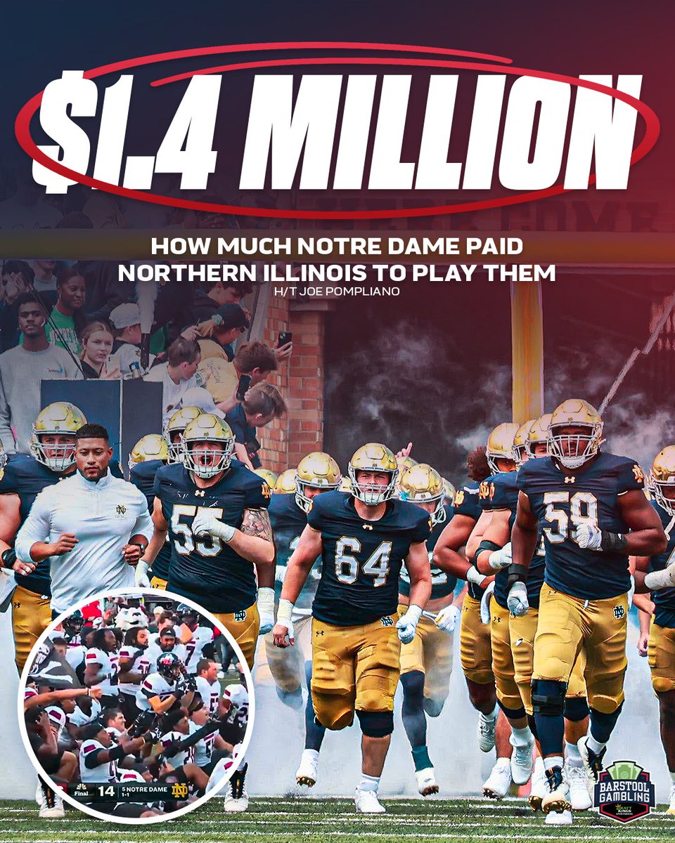Notre Dame paid NIU $1.4 million to beat them