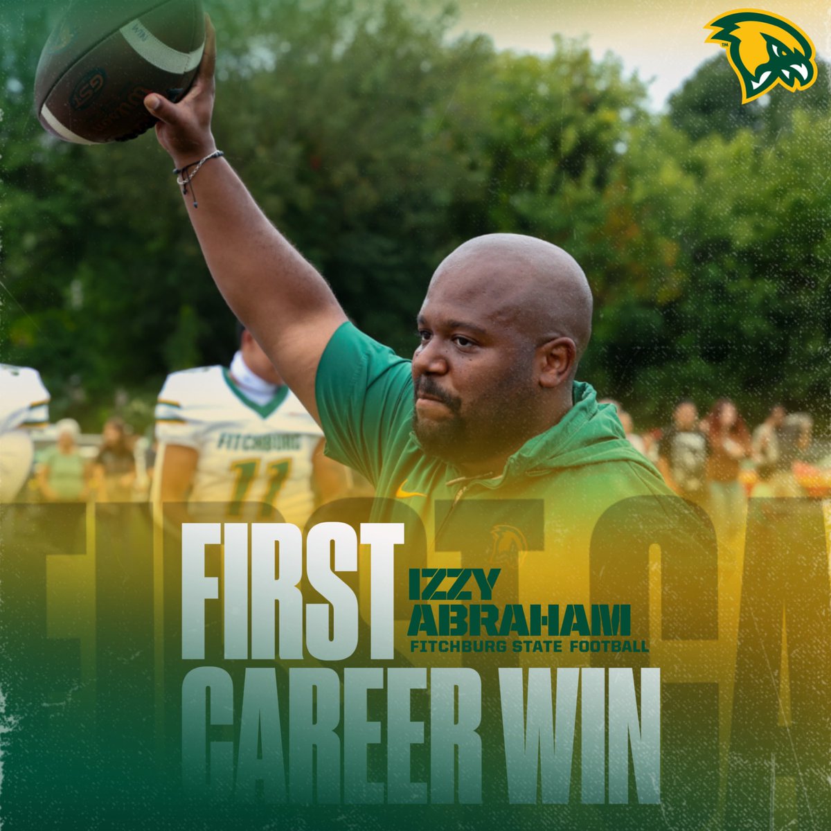 Huge shoutout to our Football Head Coach Izzy Abraham for his first career win as a head coach! It only took him one game to do it! Congratulations coach!