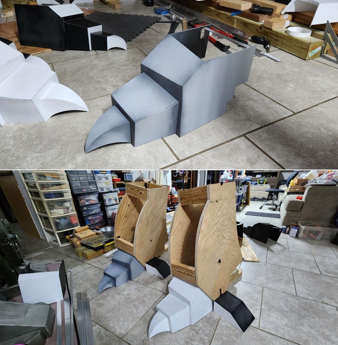 KingbotCustoms's tweet image. ๐ช๐ I finally got all of Unicron's foot-panels assembled as single-pieces front & back, and I couldn't help myself today.... I just had to see what this was gonna look like in the 2-greys I had in mind..... I think I like it ๐ Tested this on one of the rear-heels assemblies.