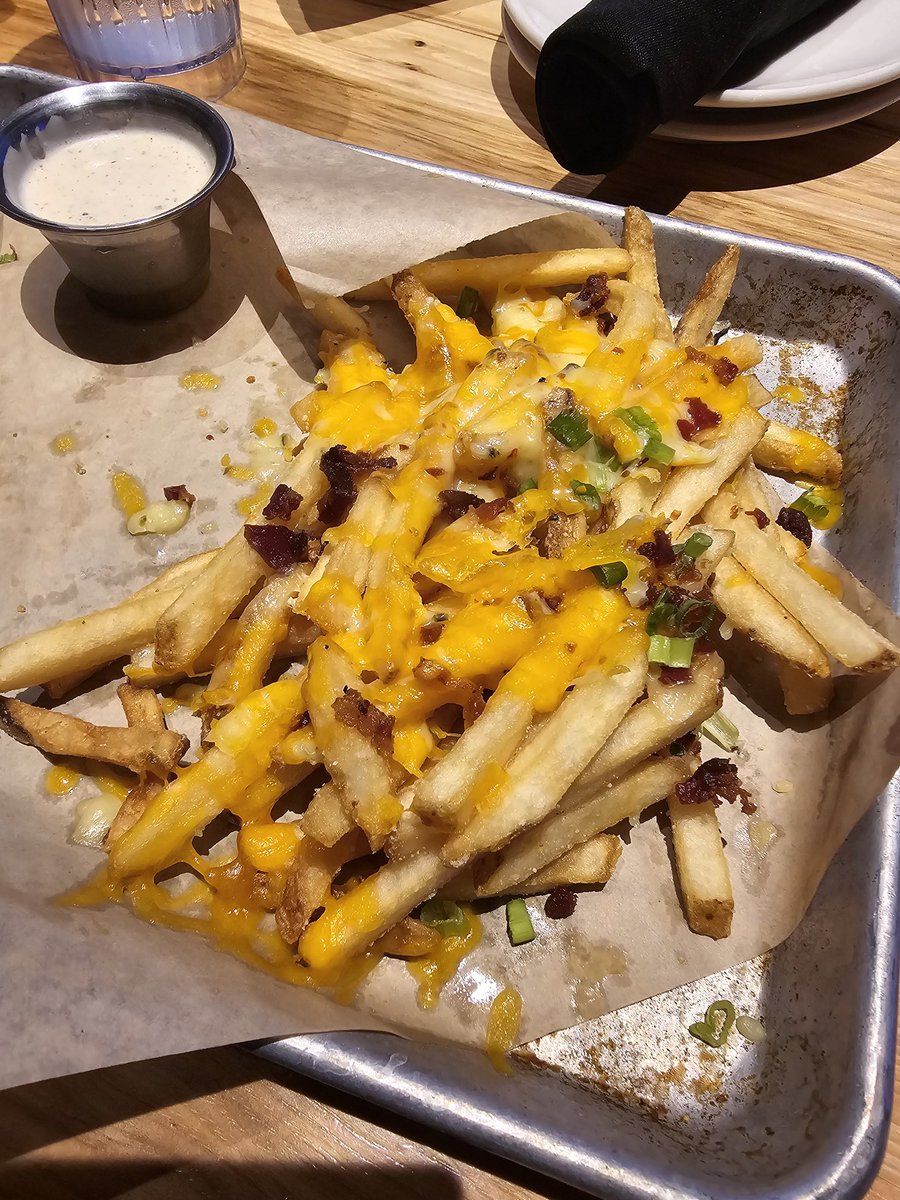 FirebirdImages's tweet image. I think @TwinPeaksLodge may have the saddest excuse for "loaded fries" I've ever seen... I guess they were running low on bacon...  and chives... and cheese...