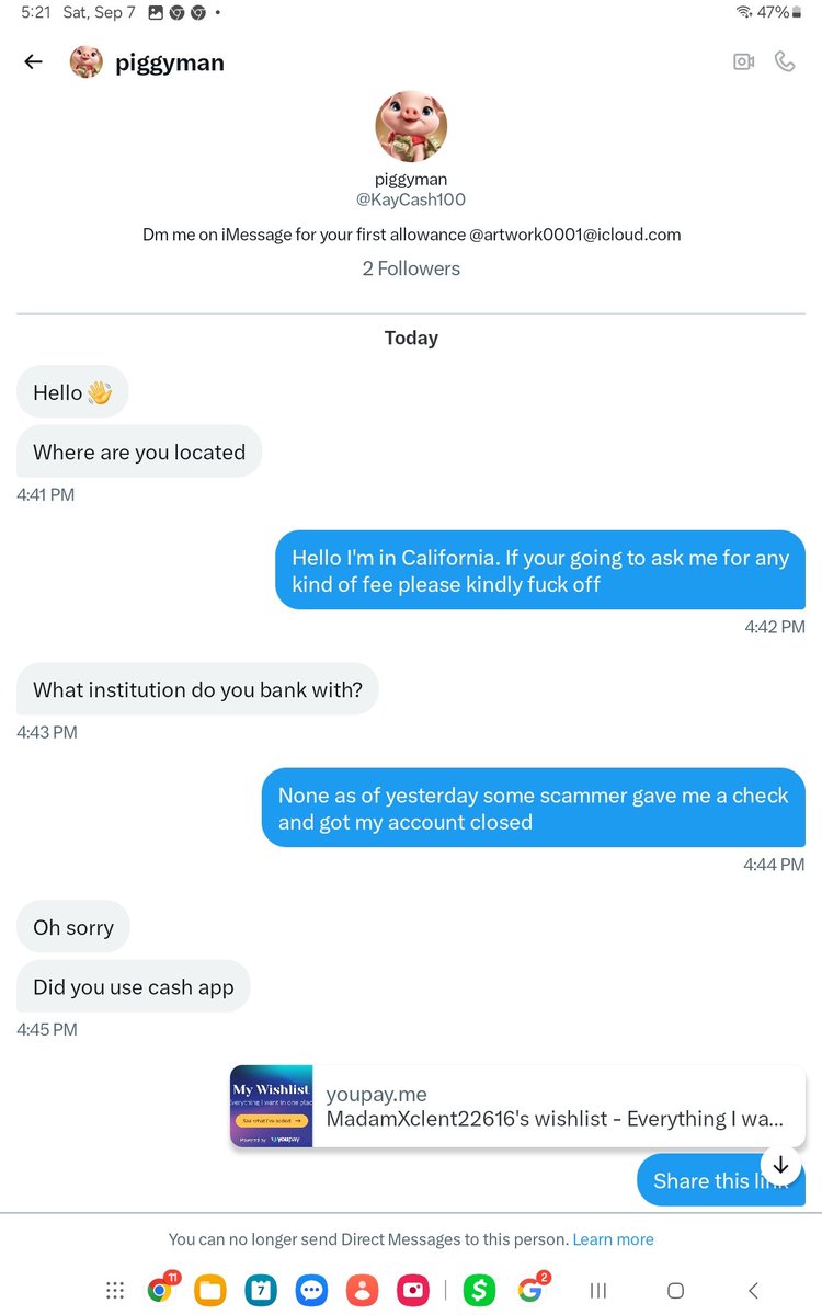Another scammer account