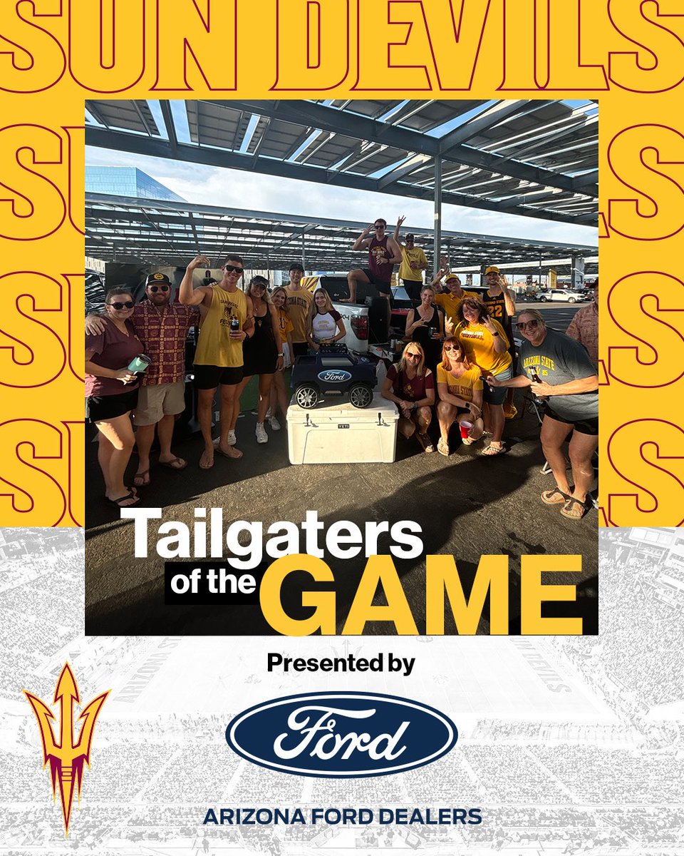 TheSunDevils's tweet photo. Congrats to this week's Arizona Ford Dealers Tailgaters of the Game! A lucky winner each home game will take home this sweet remote control cooler! https://t.co/vLegRofV4b