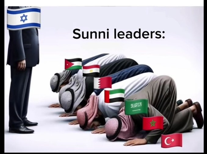Rizwanmalik49's tweet photo. What's wrong with #Sunni Rulers of world not supporting #Gaza ?

Why is all support like weapons, money, food, technology,  sacrificing lives, for Palestine coming only from SHIAS of Iran, iraq, lebanon, yeman, syria ? https://t.co/gDLScF7dSI