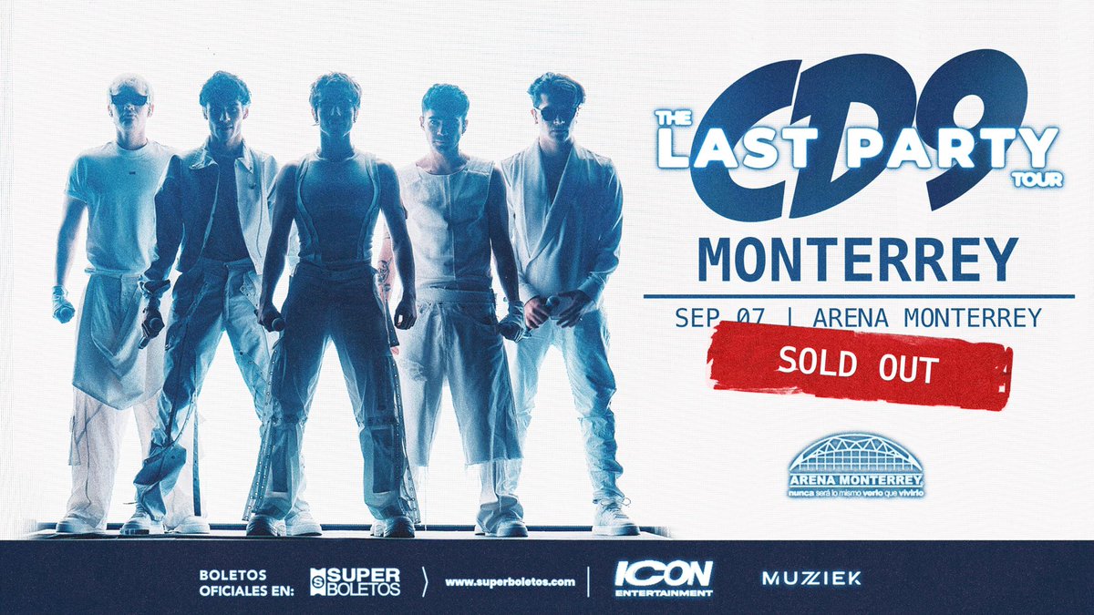 CD9's tweet image. ¡LO HICIERON DE NUEVO! MONTERREY, 𝗧𝗛𝗘 𝗟𝗔𝗦𝗧 𝗣𝗔𝗥𝗧𝗬 YA ES SOLD OUT! ¡GRACIAS! ¡NOS VEMOS EN UN RATO!