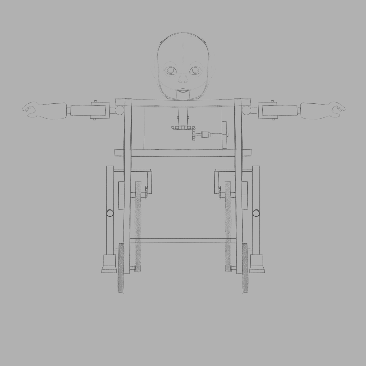 You guessed it! 

The twins in <a href="/MindCorridors/">MIND CORRIDORS: Paroniria</a> have a realistic and functioning mechanism made by a real engineer (my good friend Alejandro Martínez Morales)
#horror #gamedev #mindcorridors