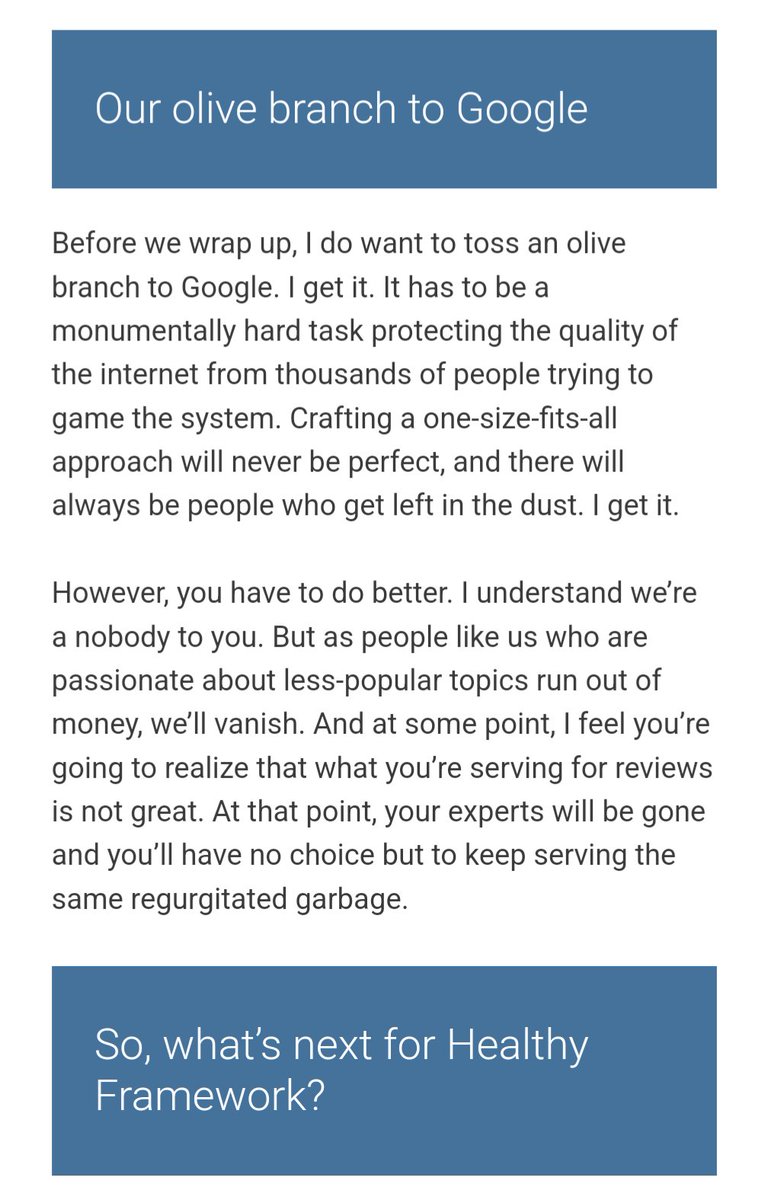 This is a good point. Google is really destroying the ecosystem it relies on. 

healthyframework.com/an-open-letter…