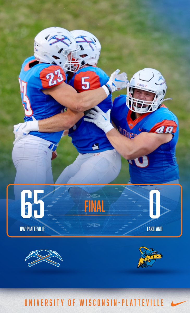 UW-Platteville Athletics (@uwp_pioneers) on Twitter photo Kicking off the season with a💥
<a href="/UWPlattFootball/">UW-Platteville Football</a> wins 65-0 over Lakeland at Ralph E. Davis Pioneer Stadium! #SwingTheAxe Kicking off the season with a💥
<a href="/UWPlattFootball/">UW-Platteville Football</a> wins 65-0 over Lakeland at Ralph E. Davis Pioneer Stadium! #SwingTheAxe