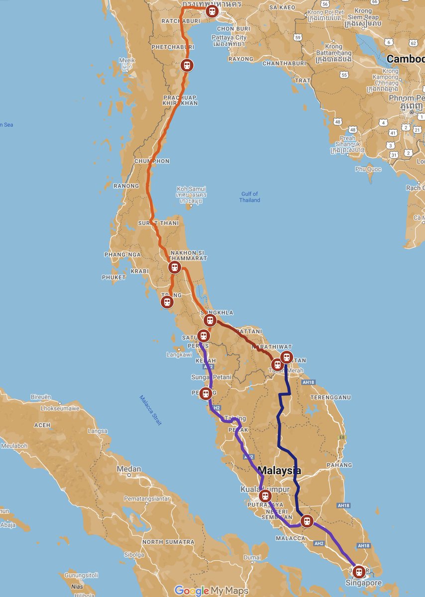 In October, I will be catching a train from #SingaporeToBeijing as part of my #AsiaByRail project. Here are the trains I have already bought tickets for:

🇹🇭🚂 Special Express No. 31 (Bangkok-Hat Yai). Lower berth is 1,103 baht. I will spend the night here as I want to do a side